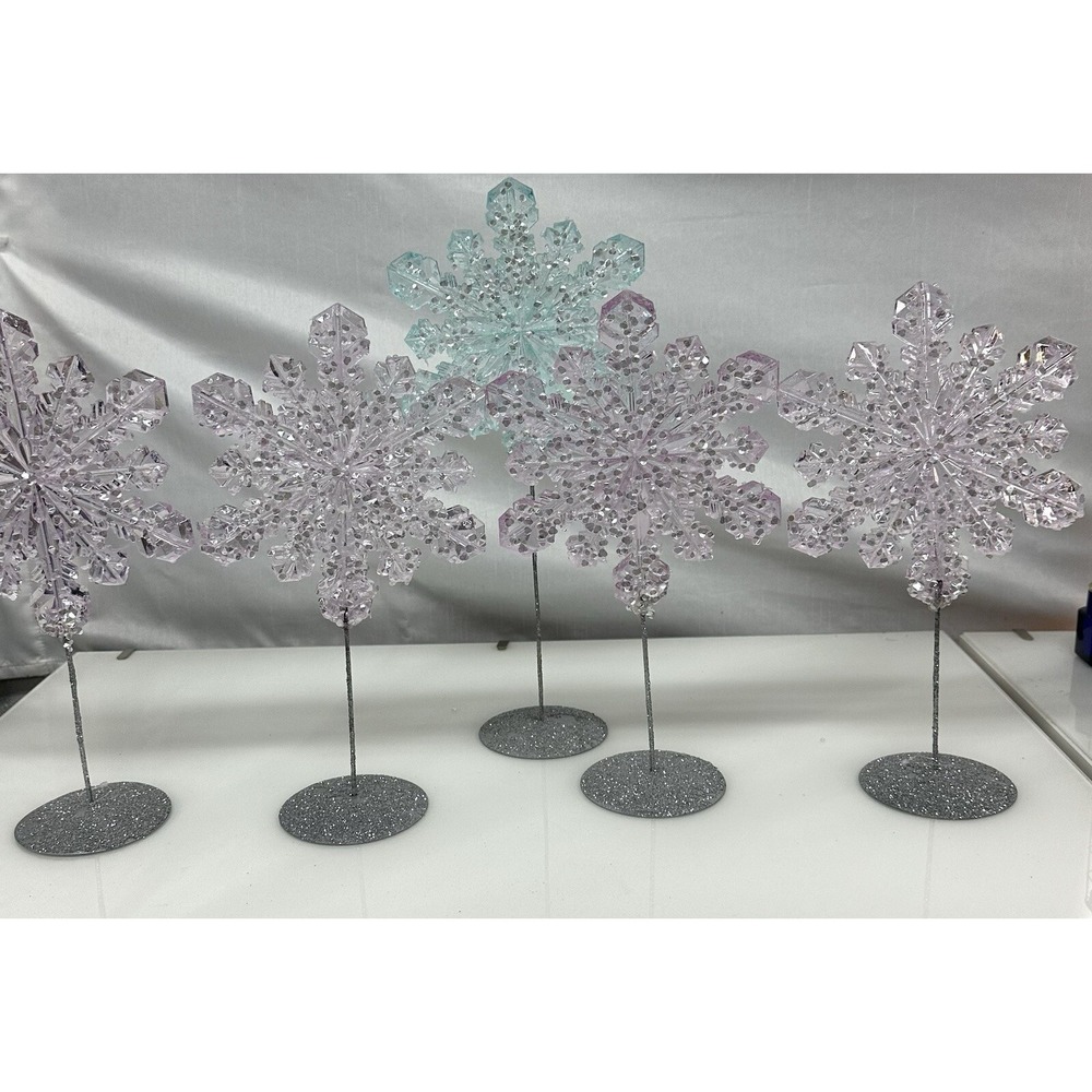 Decorative snowflakes with plastic and rhinestones party,Christmas NY Set of 5 - Picture 10 of 11